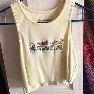 Light yellow rugrats cropped tank top